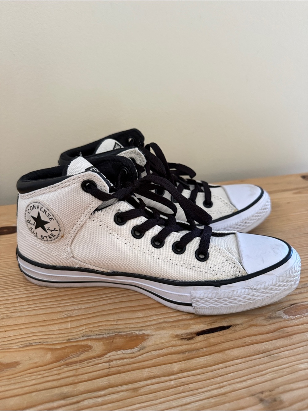 Converse White and Black High Top Sneakers